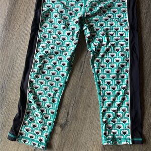 Geometric Patterned Pants with Black Side Stripes